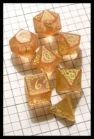 Dice : Dice - Dice Sets - Q Workshop Elven II Clear Amber with Yellow - Ebay Aug 2012